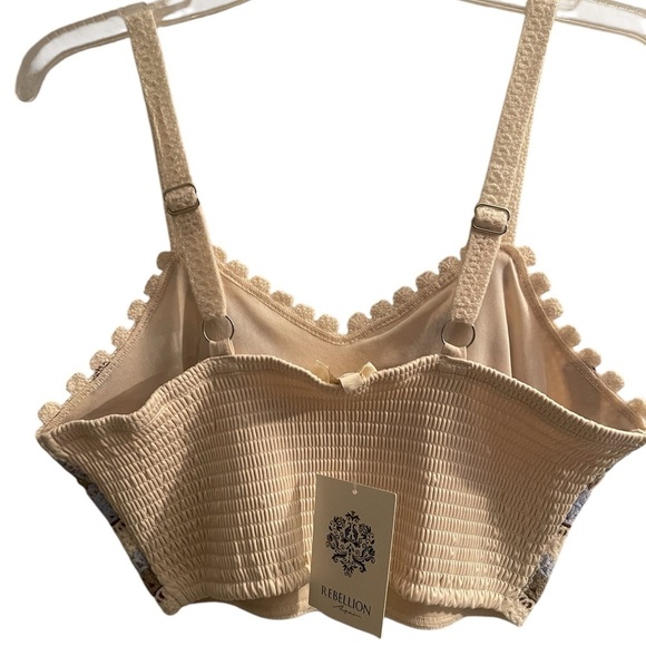 Rebellion Boho knitted Crochet Bralette top coastal cowgirl vibes size Medium - Picture 2 of 8
